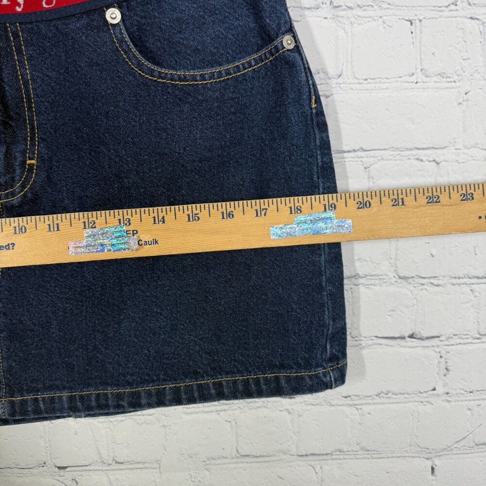 Vintage Tommy Hilfiger Girl Micro Skirt Size 11 Y2K Low Rise Denim 90s Style - Picture 4 of 14